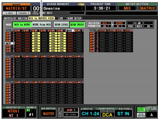 OUTPUT MATRIX/ST 00' SCENE MEMORY OBI PRESENT TIME METER SECTION NEXT SCORE 02 AGT1 3:36:21 MIX MATRIX MATRIX/ST ROUTING MIX to MATRIX VIEW LBR SURR SETUP MODE MIX to MTRX MTRX from MIX SEND LEVEL SEND POINT SELECTED PARAMETER MIX 7 MTRX -oo db MTRX MIX MX 2 MX 3 MX 4 MX 5 MX 6 MX 7 MX 8 M1 POST POST PRE POST PRE PRE POST POST M2 POST POST PRE POST PRE PRE POST POST M3 POST POST PRE POST PRE PRE POST POST M4 POST POST PRE POST PRE PRE POST POST M5 POST POST PRE POST PRE PRE POST POST M6 POST POST PRE POST PRE PRE POST POST M7 POST POST PRE POST PRE PRE POST POST M8 POST POST PRE POST PRE PRE POST POST M9 MX 9 MX10 MX11 MX12 MX13 MX14 MX15 MX16 M1 POST POST POST POST POST POST POST POST M2 POST POST POST POST POST POST POST POST M3 POST POST POST POST POST POST POST POST M4 POST POST POST POST POST POST POST M5 POST POST POST POST POST POST POST M6 POST POST POST POST POST POST POST M7 POST POST POST POST POST POST POST M8 POST POST POST POST POST POST POST M9 MX17 MX18 MX19 MX20 MX21 MX22 MX23 MX24 M1 POST POST POST POST POST POST POST POST M2 POST POST POST POST POST POST POST POST M3 POST POST POST POST POST POST POST POST M4 POST POST POST POST POST POST POST M5 POST POST POST POST POST POST POST M6 POST POST POST POST POST POST M7 Post ST P D E S T I N M8 Post ST P D E S T I N SELECTED CH MACHINE ID MIX SECTION INPUT CH FAGER STATUS STIN/FRIN DIRECT RECORD UBER DEF KEY BANK MTX1 #1 MASTER CH LEVEL CH 1-24 DCA ST IN INPUT MATCHER A CREATE REPORT