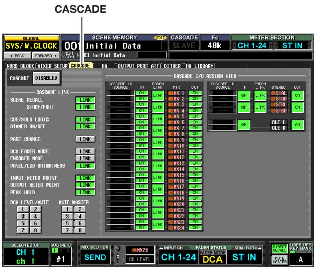CASCADE GLOBAL SYS/W.CLOCK 001 SCENE MEMORY 10SP CASCADE Fs METER SECTION initial Data SLAVE 48k CH 1-24 ST IN BACK FORWARD TEST DATA 03 Initial Data WORD CLOCK MIXER SETUP CASCADE HA OUTPUT PORT ATT DITHER HA LIBRARY CASCADE DISABLED CASCADE LINK SCENE RECALL LINK STONE/EDIT LINK CUE/SOLO LOGIC LINK DIMMER ON/OFF LINK PAGE CHANGE LINK DGA FADER MODE LINK ENCODER MODE LINK PANEL/LCD BRIGHTNESS LINK INPUT METER POINT LINK OUTPUT METER POINT LINK PEAK HOLD LINK DGA LEVEL/MUTE MUTE MASTER 1 2 1 2 3 4 3 4 5 6 5 6 7 8 7 8 CASCADE I/O ASSIGN VIEW CRISCADE IN PARRRI LINK MIX OUT SOURCE IN LINK ON X1 2 ON ON LINK ON X2 3 ON ON LINK ON X3 4 ON ON LINK ON X4 5 ON ON LINK ON X5 6 ON ON LINK ON X6 7 ON ON LINK ON X7 8 ON ON LINK ON X8 9 ON ON LINK ON X9 10 ON ON LINK ON X10 11 ON ON LINK ON X11 12 ON ON LINK ON X12 13 ON ON LINK ON X13 14 ON ON LINK ON X14 15 ON ON LINK ON X15 16 ON ON LINK ON X16 17 ON ON LINK ON X17 18 ON ON LINK ON X18 19 ON ON LINK ON X19 20 ON ON LINK ON X20 21 ON ON LINK ON X21 22 ON ON LINK ON X22 23 ON ON LINK ON X23 24 ON ON LINK ON X24 ON CRESCADE IN PARRRI LINK STEREO OUT SOURCE IN LINK ON STAR ON ON LINK ON STAR ON LINK ON STAR ON LINK ON STAR ON LINK ON STAR ON LINK ON STAR ON LINK ON STAR ON LINK ON STAR ON LINK ON STAR ON LINK ON STAR ON LINK ON STAR ON LINK ON STAR ON LINK ON STAR ON LINK ON STAR ON LINK ON STAR ON LINK ON STAR ON LINK ON STAR ON LINK ON STAR ON LINK ON STAR ON LINK ON STAR ON LINK ON STAR ON LINK ON STIN /FERTIN A