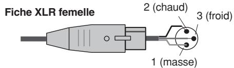 Fiche XLR femelle 2 (chaud) 3 (froid) 1 (masse)