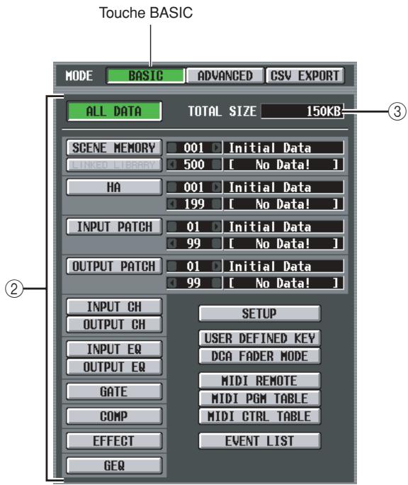 Touche BASIC MODE BASIC ADVANCED CSV EXPORT ALL DATA TOTAL SIZE 150KB SCENE MEMORY 001 Initial Data LINKED LIBRARY 500 [ No Data! ] HA 001 Initial Data 199 [ No Data! ] INPUT PATCH 01 Initial Data 99 [ No Data! ] OUTPUT PATCH 01 Initial Data 99 [ No Data! ] INPUT CH SUP OUTPUT CH Deb INPUT EQ_USER DEFINED KEY OUTPUT EQ DCA FADER MODE GATE MIDI REMOTE COMP MIDI PGM TABLE EFFECT MIDI CTRL TABLE GEQ EVENT LIST