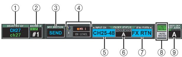 YAMAHA PM5D/PM5D-RH V2 - Partie inférieure de l'écran (toujours visible) - 1