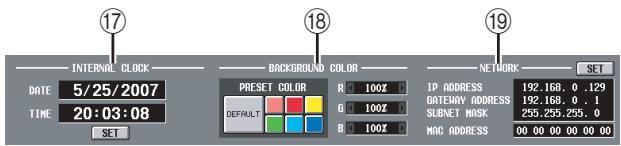 INTERNAL CLOCK DATE 5/25/2007 TIME 20:03:08 SET BACKGROUND COLOR PRESET COLOR DEFAULT B 100% G 100% B 100% IP ADDRESS 192.168.0.129 GATEWAY ADDRESS 192.168.0.1 SUBNET MASK 255.255.255.0 MAC ADDRESS 00.00.00.00.00.00