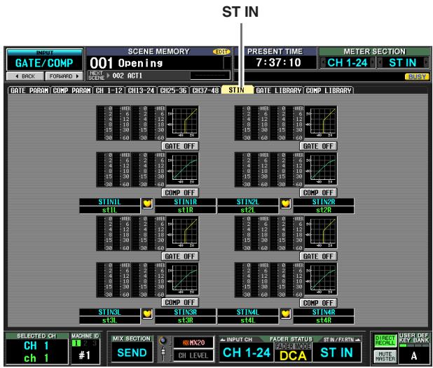 ST IN INPUT GATE/COMP 001 Openings SCENE MEMORY NEXT 002 ACT1 PRESENT TIME 7:37:10 METER SECTION CH 1-24 ST IN BACK FORDED DATE PARAM COMP PARAM CH 1-12 CH13-24 CH25-36 CH37-48 STIN GATE LIBRARY COMP LIBRARY DATE OFF DATE OFF STINIL stIL STINIR stIR STIN2L st2L STIN2R st2R DATE OFF DATE OFF STIN3L st3L STIN3R st3R STIN4L st4L STIN4R st4R SELECTED CH CH 1 ch 1 MACHINE ID #1 MIX SECTION SEND ROM20 CH LEVEL INPUT CH FADER STATUS CH 1-24 FADER MODE DCA ST IN DIRECT RECORDS USER OFF KEY BANK ROUTE INTEST A