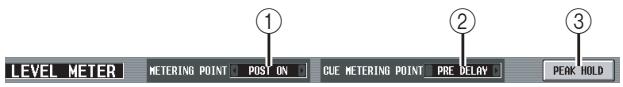 LEVEL METER METERING POINT PUST ON CUE METERING POINT PRE DELAY PERK HOLD