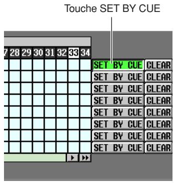 YAMAHA PM5D/PM5D-RH V2 - Pour utiliser la touche [CUE] de chaque canal afin d'affecter ce dernier à un groupe de liaison, cliquez sur la touche SET BY CUE à l'écran correspondant au groupe de liaison concerné pour l'activer. - 1