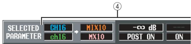 SELECTED PARAMETER CH16 MIX10 -∞ dB ch16 MX10 POST ON ON