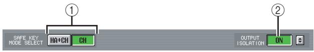 SAFE KEY MODE SELECT HA+CH CH OUTPUT ISOLATION ON
