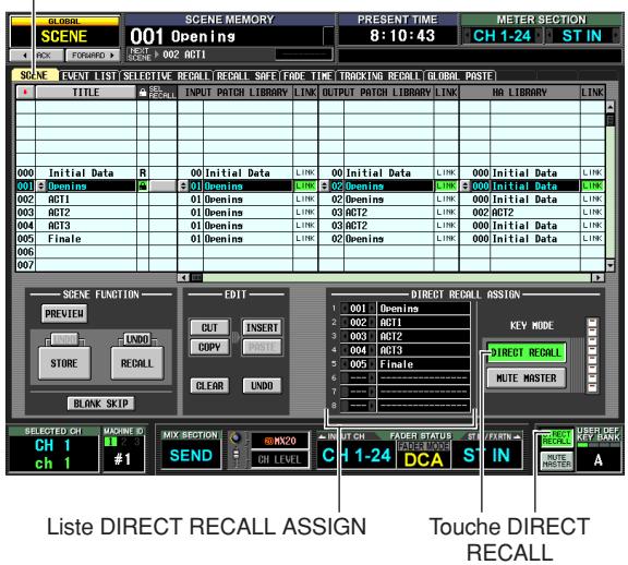 GLOBAL SCENE MEMORY 001 Openings PRESENT TIME 8:10:43 METER SECTION CH 1-24 ST IN SPE EVENT LIST SELECTIVE RECALL RECALL SAVE FORE TIME TRACKING RECALL GLOBAL PASTE TITLE INPUT PATCH LIBRARY LINK OUTPUT PATCH LIBRARY LINK HA LIBRARY LINK 000 Initial Data R 00 Initial Data LINK 00 Initial Data LINK 000 Initial Data LINK 001 Dening 501 Dening LINK 502 Dening LINK 500 Initial Data LINK 002 ACT1 01 Dening LINK 02 Dening LINK 000 Initial Data LINK 003 ACT2 01 Dening LINK 03 ACT2 LINK 002 ACT2 LINK 004 ACT3 01 Dening LINK 03 ACT2 LINK 000 Initial Data LINK 005 Finale 01 Dening LINK 02 Dening LINK 000 Initial Data LINK 006 007 SCENE FUNCTION EDIT DIRECT RECALL ASSIGN PREVIEW OUT INSERT 1 LDND COPY STORE RECALL CLEAR UNDO BLANK SKIP KEY MODE DIRECT RECALL MUTE MASTER SELECTED CH MACHINE O MIX SROTION C H CH FADER STATUS S FERTN CH 1 SEND C +1 -24 DCA S IN METER DEF CH 1 #1 CH LEVEL IN MUTE MASTER A