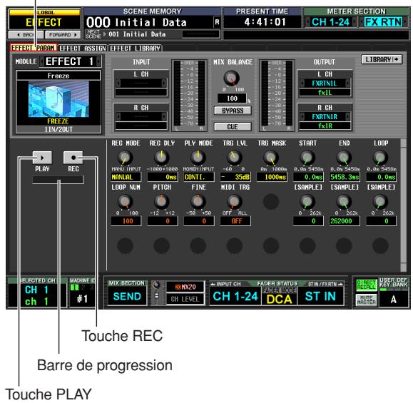 EFFECT 000 Initial Data PRESENT TIME 4:41:01 METER SECTION CH 1-24 FX RTN EFFECT MODE EFFECT ASSIGN EFFECT LIBRARY MODULE EFFECT 1 Freeze FREETZE 1IN/2OUT INPUT L CH R CH MIX BALANCE 100 BYPASS CLE OUTPUT L CH FARTNIL FXIL R CH FARTNIL FXIR LIBRARY PLAY RED REC MODE REC DLY PLAY MODE TRD LVL TRO MASK START END LOOP PVDU INPUT -180x51000 PVDU INPUT -60° 0.0x 35dB 100ms 0.0x 5450m 0.0x 5450m 0.0x 5450m MINIOL 0ms CONTI. -35dB 100ms 0.0x 5450m 5450.3ms (SAMPLE) (SAMPLE) (SAMPLE) LOOP NUM PITCH FINE MIDI TRG [SAMPLE] (SAMPLE) (SAMPLE) 0' 100 -12' 12' -50' 20' OFF REL [SAMPLE] (SAMPLE) (SAMPLE) 100 0 0 OFF 262000 0 SELECTED CH MACHINE C MIX SECTION B/MX20 INPUT CH FADER STATUS STN / EXTN DIRECTOR USER DEF A E BANK CH 1 CH LEVEL CH 1-24 DCA ST IN ROUTE MASTER A