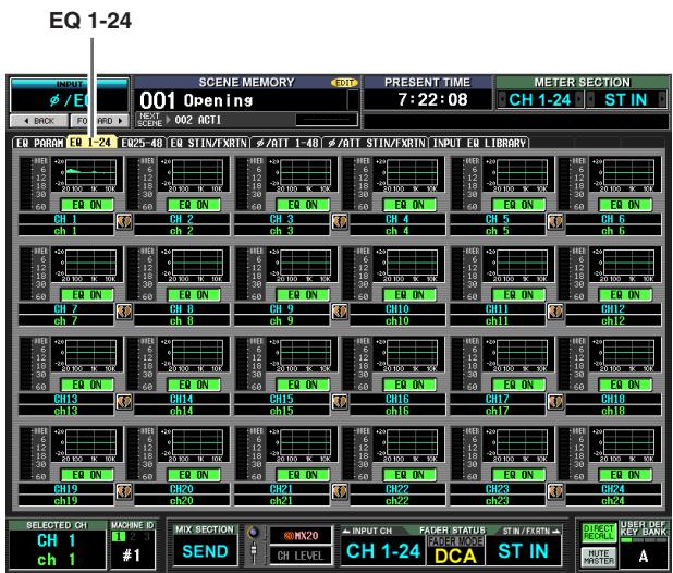 EQ 1-24 INPUT SCENE MEMORY 001 Openings PRESENT TIME 7:22:08 METER SECTION CH 1-24 ST IN EQU PARAM EQ 1-24 EQU 25-48 EQ STIN/FXRTN S/ATT 1-48 S/ATT STIN/FXRTN INPUT EQ LIBRARY CH 1 CH 2 CH 3 CH 4 CH 5 CH 6 CH 7 CH 8 CH 9 CH10 CH11 CH12 CH13 CH14 CH15 CH16 CH17 CH18 CH19 CH20 CH21 CH22 CH23 CH24 SELECTED CH MACHINE ID CH 1 MIX SECTION INPUT CH FAGER STATUS STIN/FXRTN DCA ST IN DISCERIEUB CH 1 SEND CH LEVEL CH LEVEL DCA ST IN NOTE CHECK A