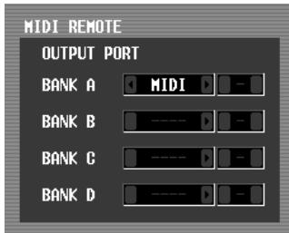 MIDI REMOTE OUTPUT PORT BANK A MIDI BANK B BANK C BANK D