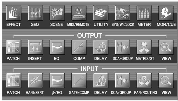 YAMAHA PM5D/PM5D-RH V2 - □ Utiliser les touches de l'afficheur - 2