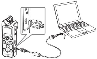 YAMAHA POCKETRAK PR7 - Connexion du PR7 à un ordinateur - 1