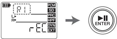 YAMAHA POCKETRAK PR7 - Sélection du dossier de destination d'enregistrement - 4