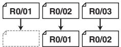 YAMAHA POCKETRAK PR7 - Règles d'attribution de nom pour le fractionnement, la suppression ou le déplacement d'un fichier - 2