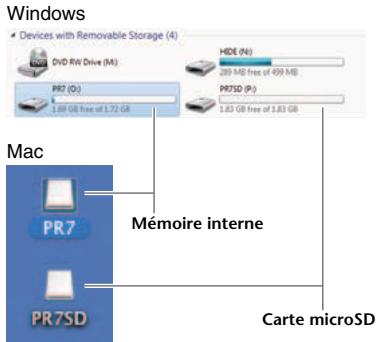 YAMAHA POCKETRAK PR7 - Connexion du PR7 à un ordinateur - 2