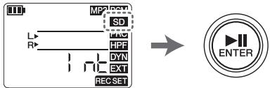YAMAHA POCKETRAK PR7 - Changement entre la mémoire interne et une carte microSD - 3