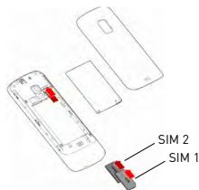 WIKO KAR 2 - Insetimento della carta SIM - 1