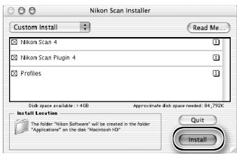 NIKON COOLSCAN 9000ED - Custom Install (Macintosh Only) - 2