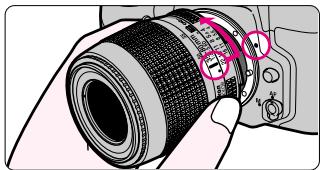 NIKON F60 - Mettez l'appareil hors tension et installez l'objectif sur le boîtier. - 2
