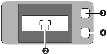 Diagram showing a device with labeled components: two numbered parts and three connected square buttons labeled ③, ④, and ②.