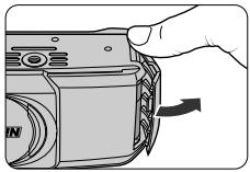 NIKON LITE TOUCH ZOOM 130ED-QD - Open the battery chamber cover. - 1