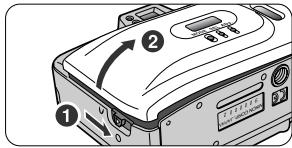 NIKON LITE TOUCH ZOOM 70WS-QD - Open the camera back. - 1