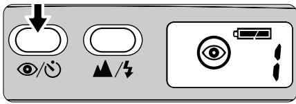 NIKON LITE TOUCH ZOOM 70WS-QD - Appuyez sur le bouton 心 \ 心 jusqu'à ce que l'indication " ⑨ " apparaisse dans I'écran de contrôle. - 1