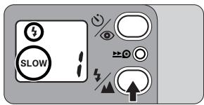 NIKON ONE TOUCH ZOOM 90-QD - Appuyez sur le bouton jusqu'à ce que l'indication "slow" apparaissée dans l'écran de contrôle. - 1