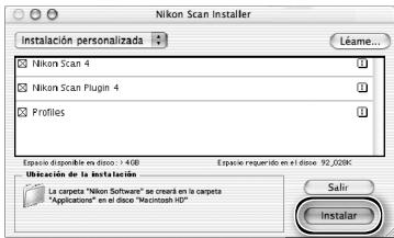 NIKON SUPER COOLSCAN LS-9000 ED - Instalación personalizada (solo en Macintosh) - 2