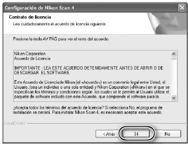 NIKON SUPER COOLSCAN LS-9000 ED - Lea el acuerdo de licencia Hagalick en Si para acceptar el acuerdo y continua la instalacion. - 1