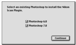 NIKON SUPER COOLSCAN LS-9000 ED - Selecting a Plug-ins Folder (Mac OS 9) - 1