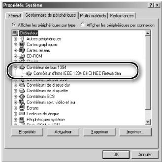NIKON SUPER COOLSCAN LS-9000 ED - Vérifiez la présence du contrôleur d'hôte IEEE 1394 - 1