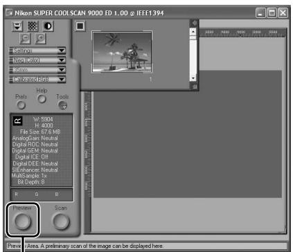NIKON SUPER COOLSCAN LS-9000 ED - Click the Preview button A preview will be displayed in the preview area. - 1
