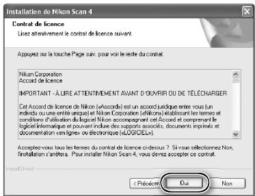 NIKON SUPER COOLSCAN LS-9000 ED - Lisez l'accord de licence Cliquez sur Oui pour en accepter les termes et poursuivre l'installation. - 1