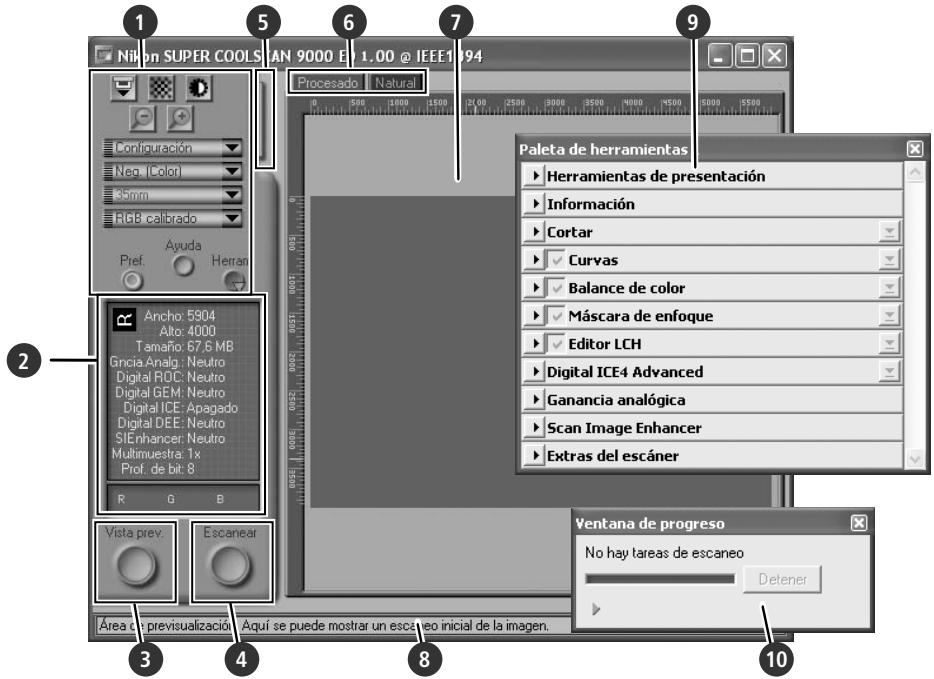 NIKON SUPER COOLSCAN LS-9000 ED - Paso 5—Selecciónar un tipo depelícula y un modelo de color - 1