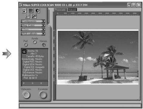NIKON SUPER COOLSCAN LS-9000 ED - Hagablick en el botón Vista Previa Aparecerá una vista previa en el area de previsualización. - 2