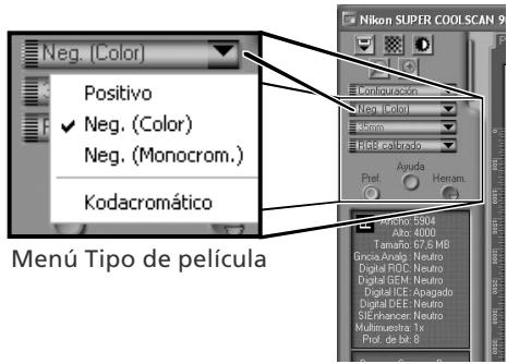 NIKON SUPER COOLSCAN LS-9000 ED - Seleccione el tamanio de fotograma (solo con pellicula de tipo medio) - 1
