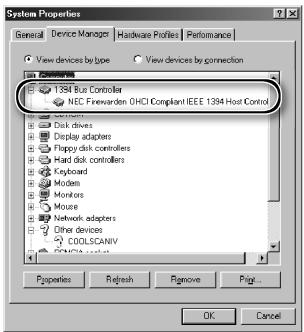 NIKON SUPER COOLSCAN LS-9000 ED - Check the IEEE 1394 host controller - 3