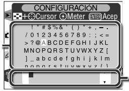 CONFIGURACIÓN + Cursor + Meter ENTER Acep ! "# $%& ' ( )' +, -. / 0 1 2 3 4 5 6 7 8 9 : ; < = ? @ ABCDEFGHI JKL MNOPQRSTUVWXYZ [_ ] _ abcdefghijklm nongrstuvvxyz /