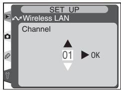 SET UP Wireless LAN Channel 01 OK