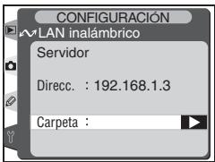 CONFIGURACIÓN VLAN inalámbrico Servidor Direcc. : 192.168.1.3 Carpeta :
