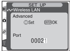 SET UP Wireless LAN Advanced Set ENTER OK Port 00021