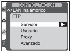 CONFIGURACIÓN WLAN inalámbrico FTP Servidor Usurario Proxy Avanzado