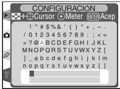 CONFIGURACIÓN + Cursor + Meter ENTER Acep ! " # $%& ( ) * +, -. / 0123456789 ; <= ?@A B C D E F G H I J K L M N O P Q R S T U V W X Y Z [ ] _ a b c d e f g h i j k l m n o p q r s t u v w y x z { }