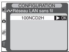 CONFIGURATION Réseau LAN sans fil 100NCD2H ▶ OK