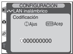 CONFIGURACIÓN VLAN inalámbrico Codificación Ajus ENTER Acep 0000000000