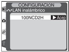 CONFIGURACIÓN LAN inalámbrico 100NCD2H ▶ Acep