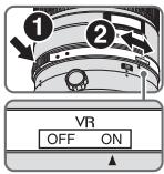 NIKON AF-S NIKKOR 300MM F-2.8G ED VR II - Impostazione dell'interruttore dell'anello di riduzione delle vibrazioni ON/OFF - 1