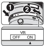 NIKON AF-S NIKKOR 300MM F-2.8G ED VR II - Einstellen des ON/OFF-Ringschalters für Bildstabilisator - 1